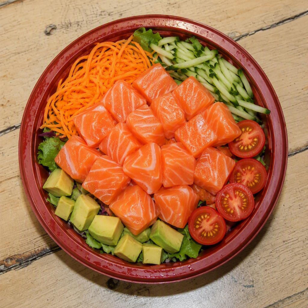 Salmon Sashimi Leaves Salad